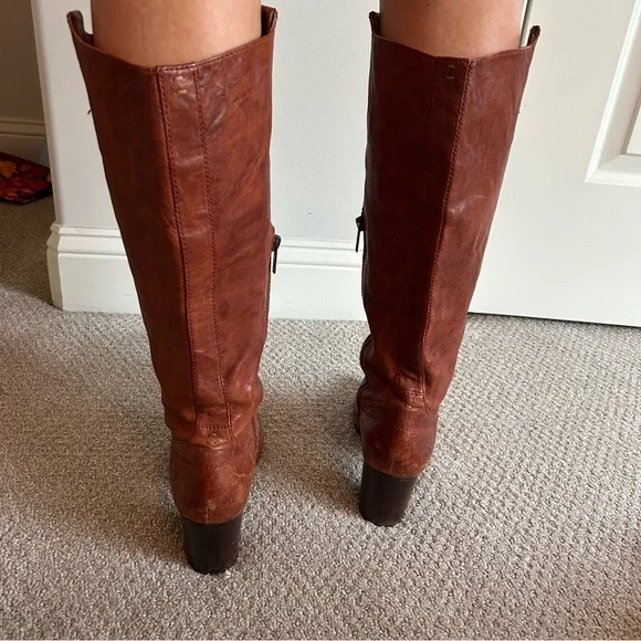 Frye Cognac Leather Heeled Boots - Picture 4 of 7